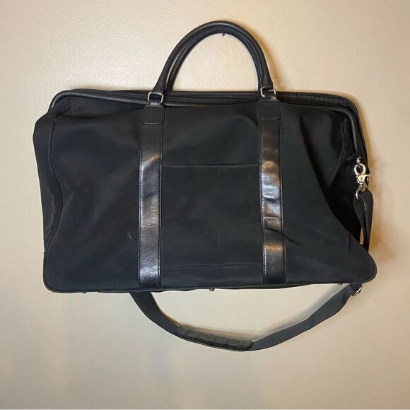 HOBO international black nylon leather duffel bag - Picture 1 of 11